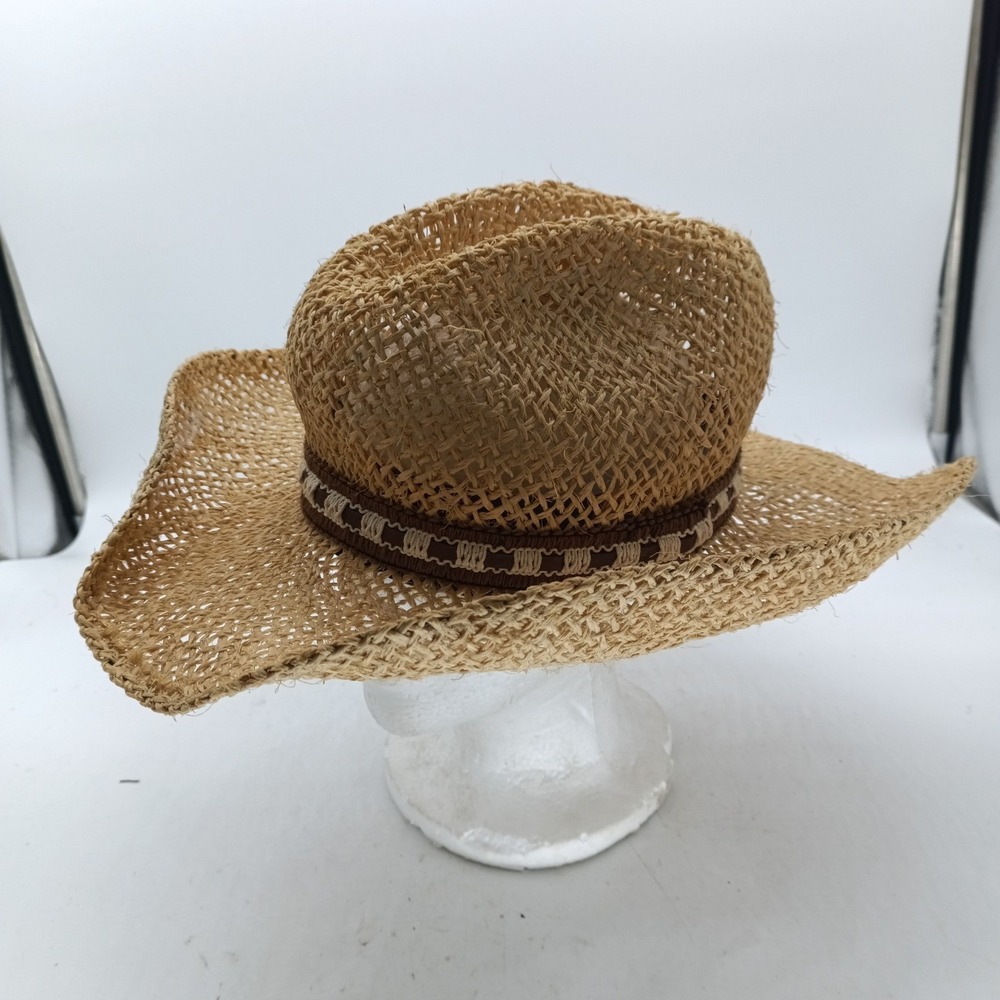 Larry Mahan Resistol Straw Cowboy Hat Natural Tan Woven Western Hat 7 1/8" USA
